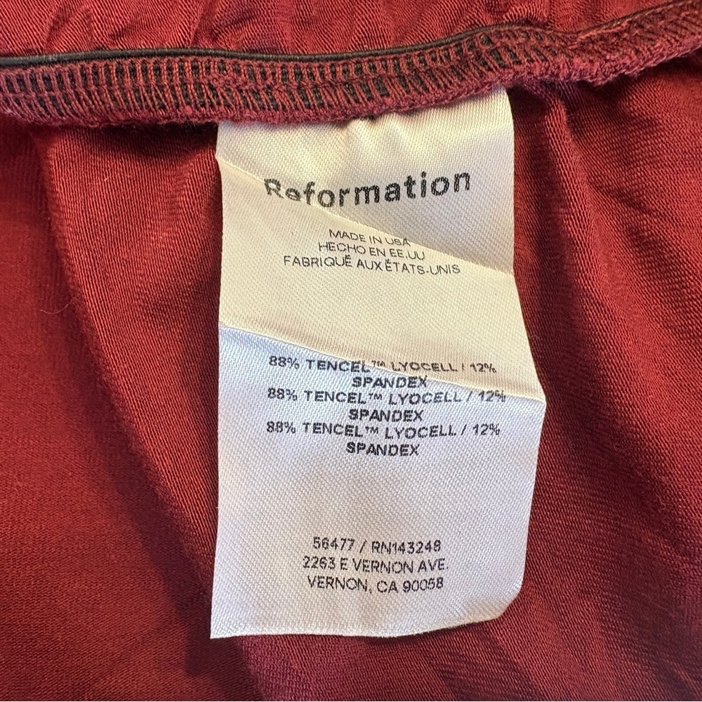 Reformation Womens Knit Top Florentina Off-Shoulder Burgundy Chianti Sz. M - Picture 8 of 10